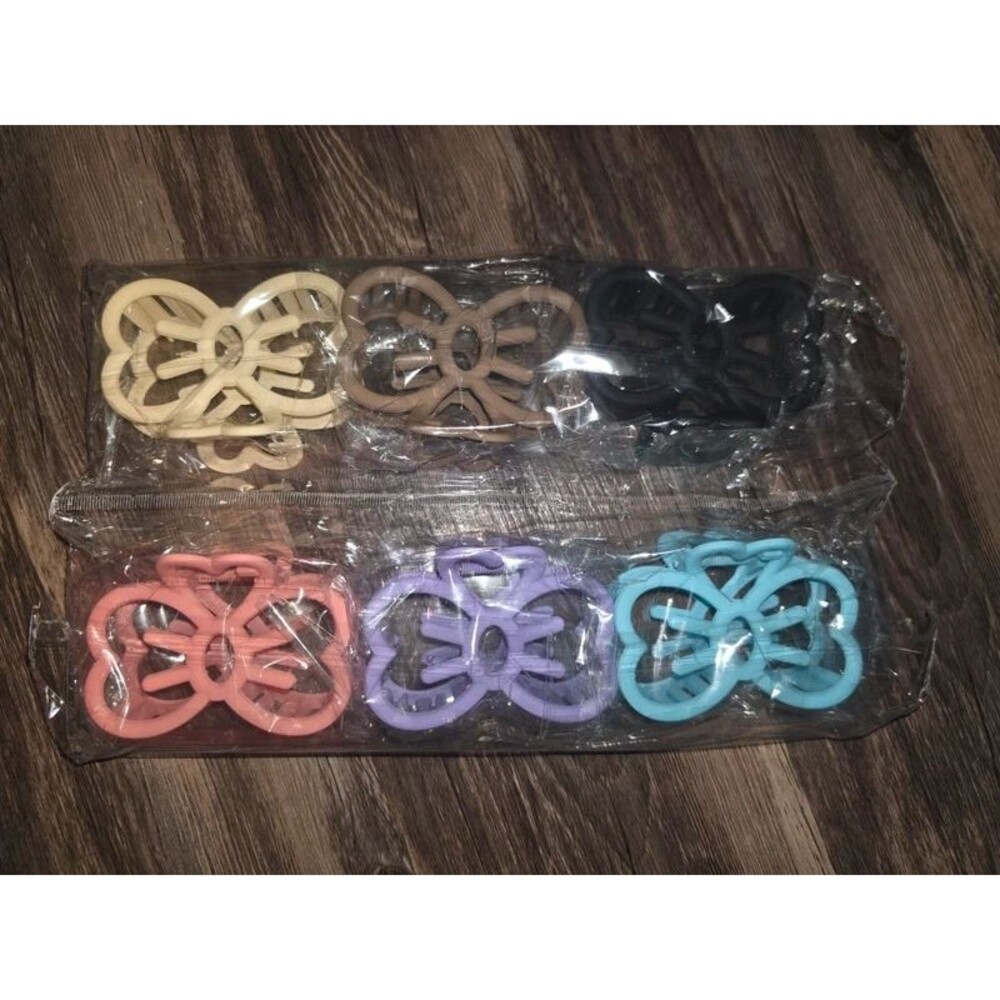 NEW 6-Pack Matte Butterfly Bow Hair Claw Clips Set